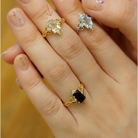 Genuine Mystic Topaz Stone Ring in Gold Vermeil - Picture 6 of 6